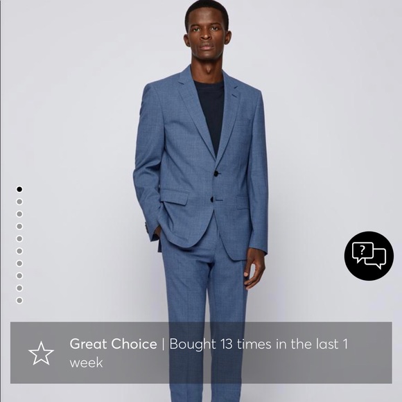Slim fit suit in micro patterned virgin wool - Picture 1 of 4